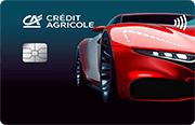 ID: CA175 – Karta Credit Agricole z grafiką połowy czerwonego, sportowego samochodu