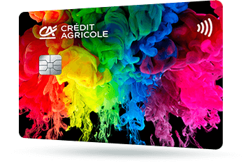 CA299 - Karta Credit Agricole z motywem rozpraszającego się dymu w kolorach tęczy