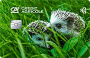 ID: CA275 – Karta Credit Agricole z grafiką dwóch jeży w trawie