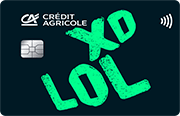 ID: CA317 – Karta Credit Agricole z zielonym napisem na czarnym tle „XD LOL
