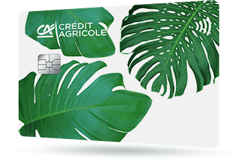 CA263 - Karta Credit Agricole z liśćmi monstery