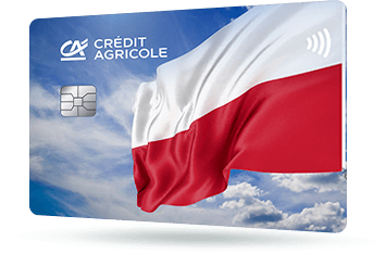 ID: CA190 – Karta Credit Agricole z sylwetką Polski i polskimi barwami