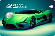 ID: CA174 – Karta Credit Agricole z grafiką zielonego samochodu sportowego