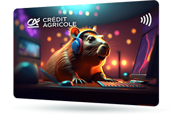CA329 – Karta Credit Agricole z wizerunkiem kapibary DJ-a