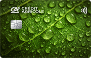 ID: CA258 – Karta Credit Agricole z grafiką zielonego liścia z kropelkami wody