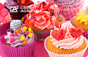 ID: CA156 – Karta Credit Agricole z grafiką babeczek ozdobionych kolorową posypką