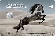 ID: CA274 – Karta Credit Agricole z grafiką konia, który biegnie przez pustynie