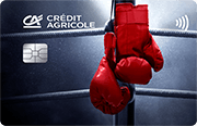 ID: CA161 – Karta Credit Agricole z grafiką czerwonych rękawic bokserskich