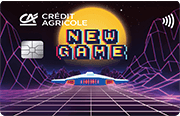 ID: CA284 – Karta Credit Agricole z motywem gry komputerowej z napisem „New game