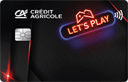ID: CA283 – Karta Credit Agricole przedstawiająca kolorowy led z napisem „let's play