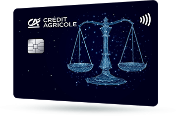 ID: CA243 – Karta Credit Agricole z motywem konstelacji gwiazd, które układają się w znak zodiaku waga