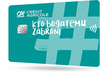 ID: CA320 – Karta Credit Agricole z napisem Peace w kolorowych falach
