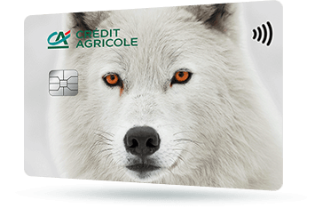 CA273 – Karta Credit Agricole z grafiką białego wilka