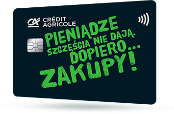 ID: CA314 – Karta Credit Agricole z napisem Friday - I've been waiting for you w niebieskich odcieniach